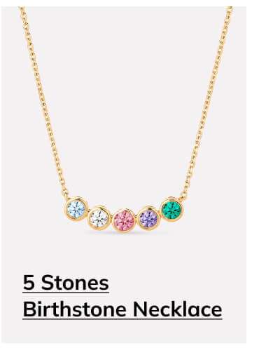 5 Stones Birthstone Necklace