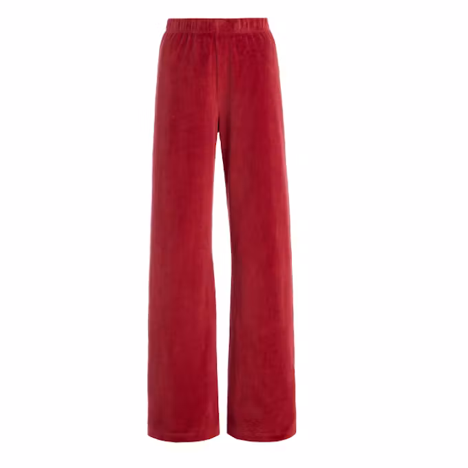 Zephyra Velour Straight-Leg Pants