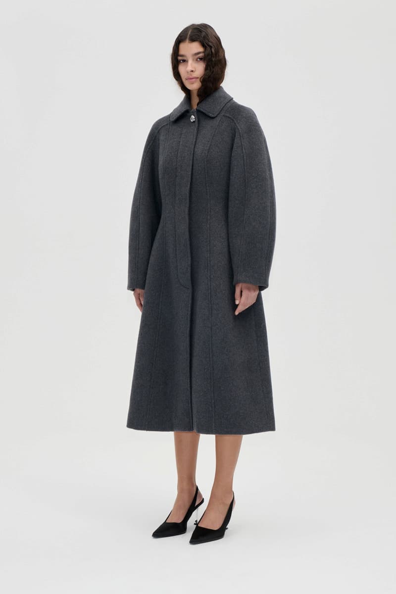 Elastic Waist Raglan Long Coat - Graphite