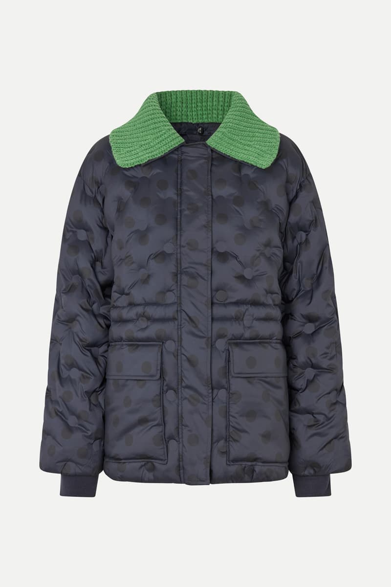 Padded Jacket - Navy Polka