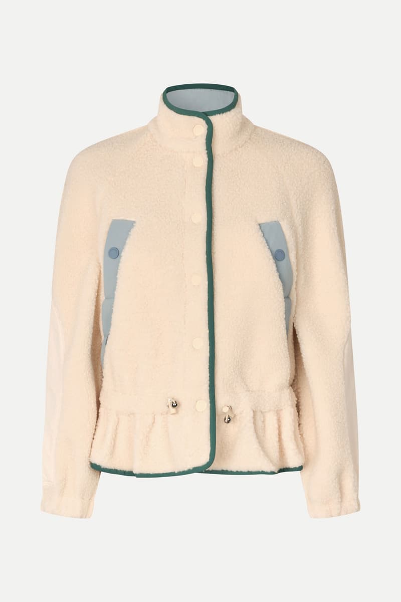Dropped Shoulder Gathered Jacket - Buttercream