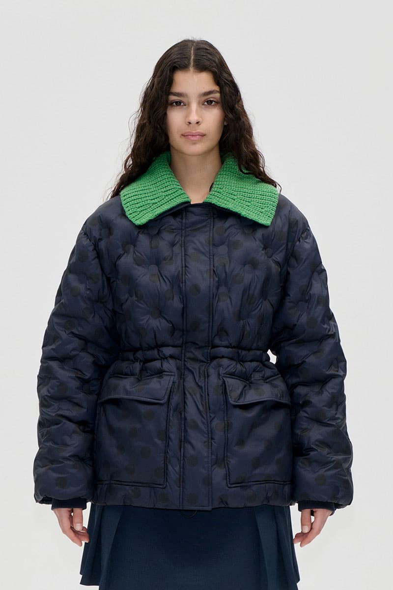 Padded Jacket - Navy Polka