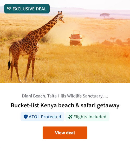 Bucket-list Kenya beach &amp; safari getaway