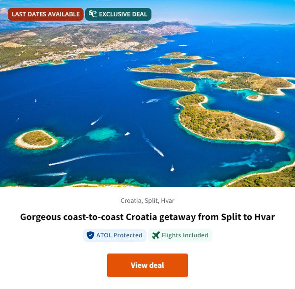 Gorgeous coast-to-coast Croatia getaway from Split to Hvar