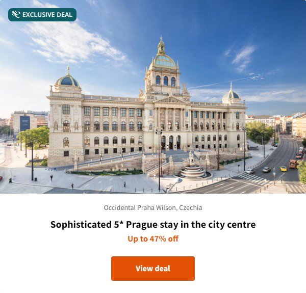 Sophisticated 5* Prague stay in the city centre