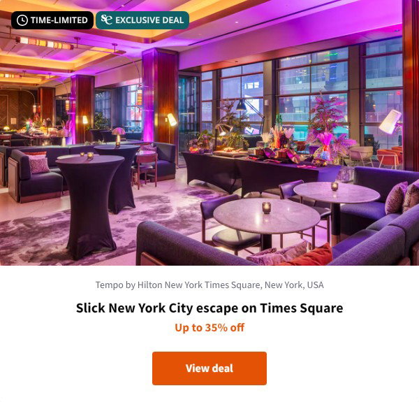 Slick New York City escape on Times Square