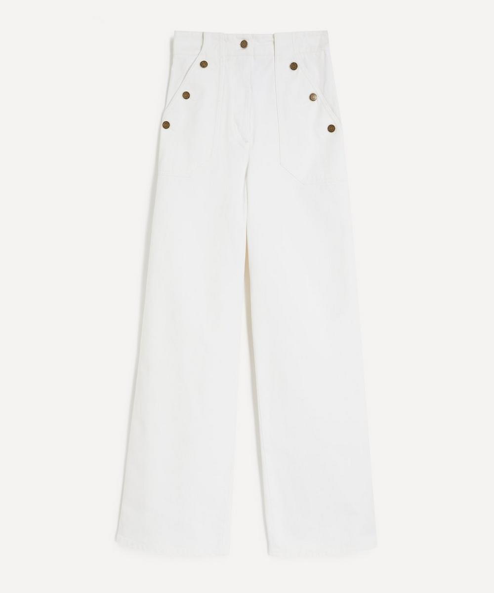 Max Mara Badesse Cotton Bull Denim Wide-Leg Trousers