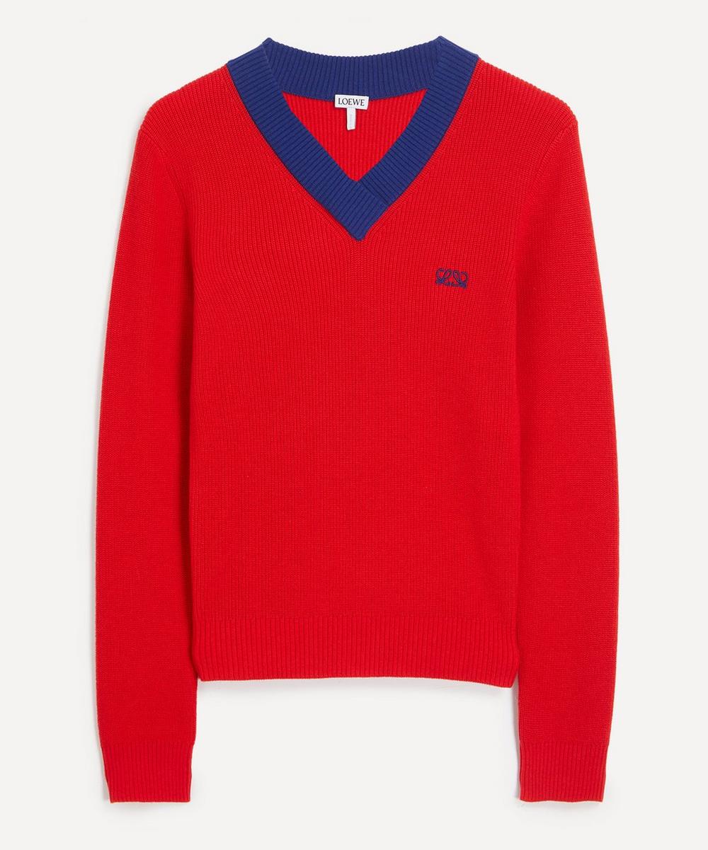 Loewe Red-Blue Cotton-Wool Jumper