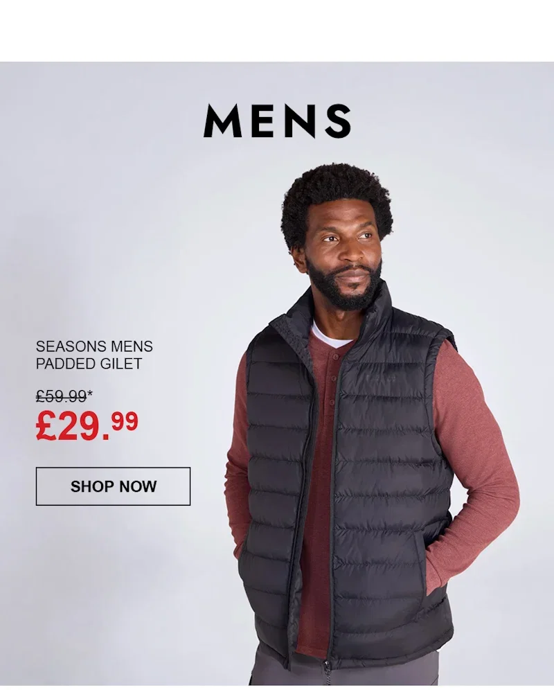 Seasons Mens Padded Gilet