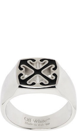 Enamel Arrow Ring - Off-White