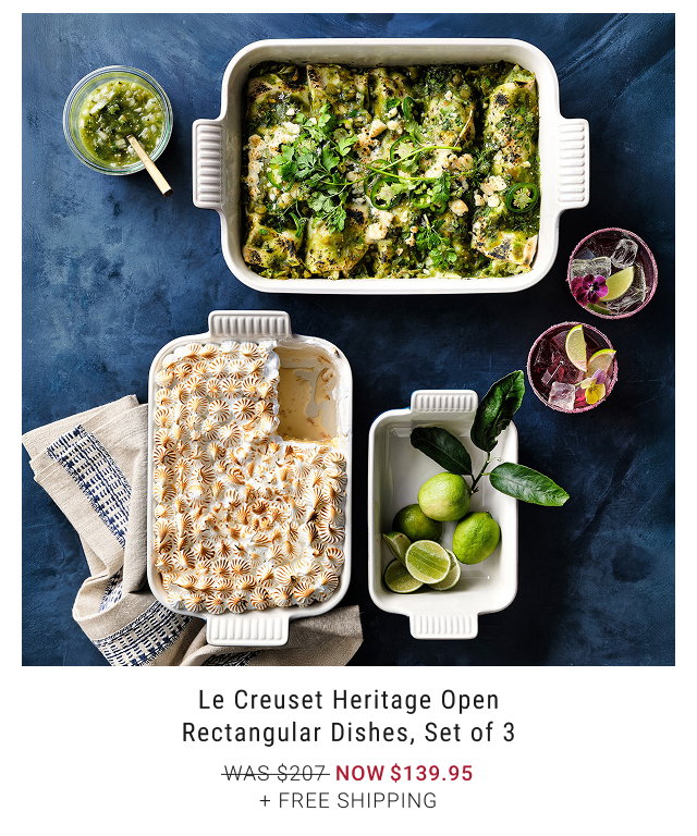 Le Creuset Heritage Open Rectangular Dishes, Set of 3 NOW $139.95 + Free Shipping