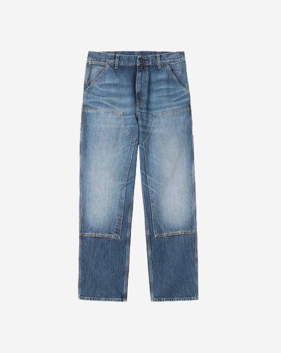 Carhartt WIP Double Knee Pant | Blue (Marble Used Wash)