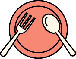 Plate with fork and spoon