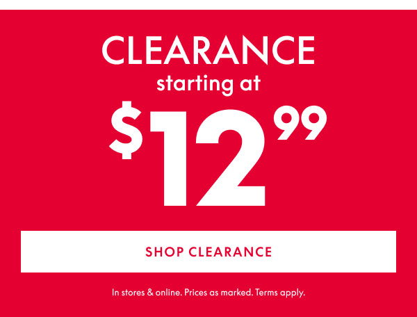 Clearance from $12.99