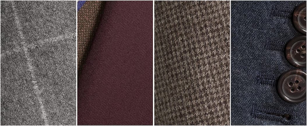 Flannel, tweed, the deeper worsteds.