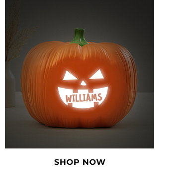 Personalized Jack-o'-Lantern Light Up Resin Pumpkin