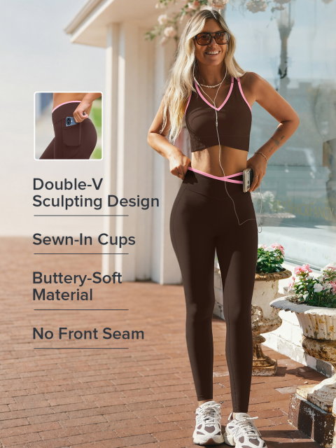 ColorSoft™ Contrast Trim Crop Tank & Leggings Set