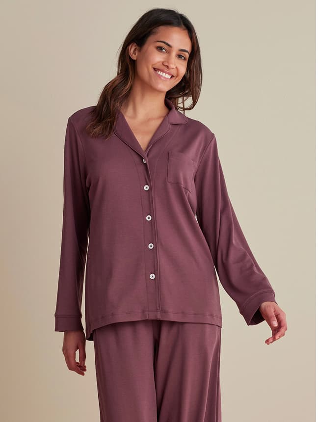 Pima Cotton Women's Button-Down Pajama Set