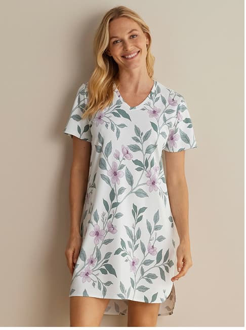Printed Pima Cotton Women's Nightgown -