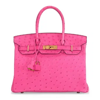 A Custom Rose Tyrien Ostrich & Lime Birkin 30 With Gold Hardware Hermès, 2021