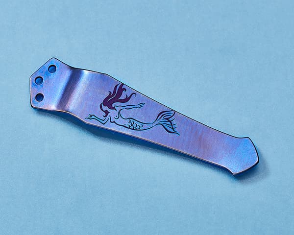 Steel Flame Blue Mermaid Emerson Pocket Clip