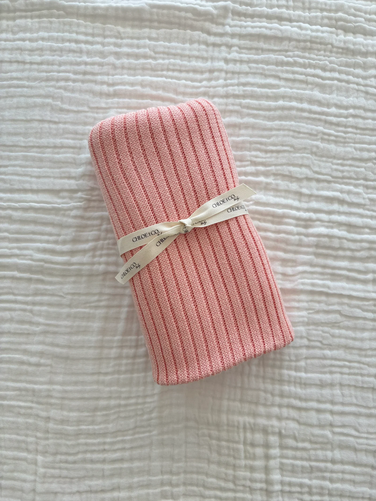 Chloe & Co Baby Signature Knit Blanket - Peachy Pink