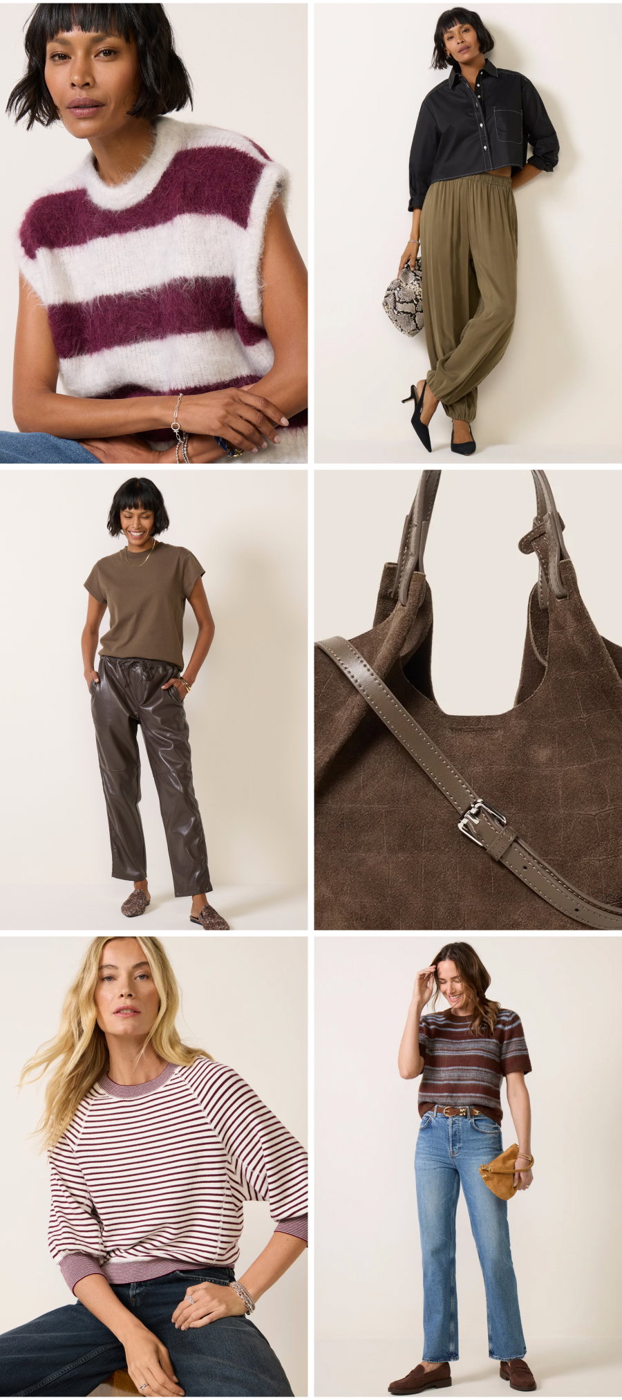 Grid of 6 images of new looks available at EVEREVE