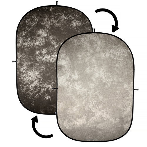 Impact Collapsible Background (Mottled Light/Dark Gray, 5 x 7')
