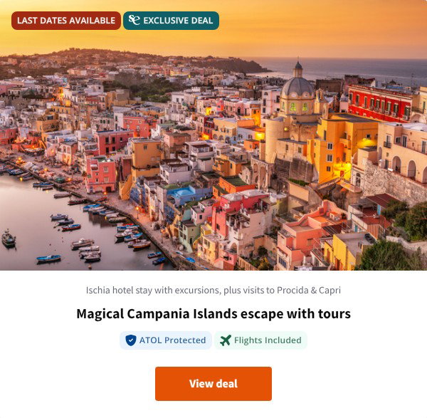 Magical Campania Islands escape with tours