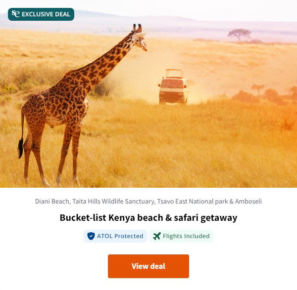 Bucket-list Kenya beach & safari getaway