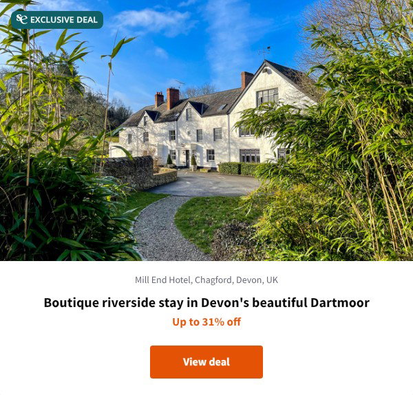 Boutique riverside stay in Devon's beautiful Dartmoor