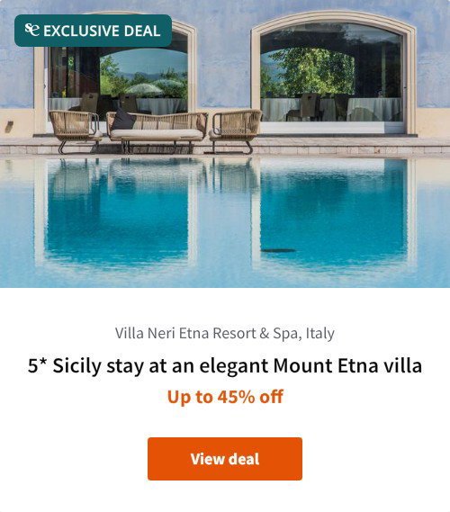 5* Sicily stay at an elegant Mount Etna villa