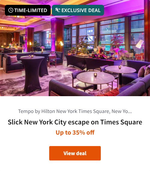 Slick New York City escape on Times Square