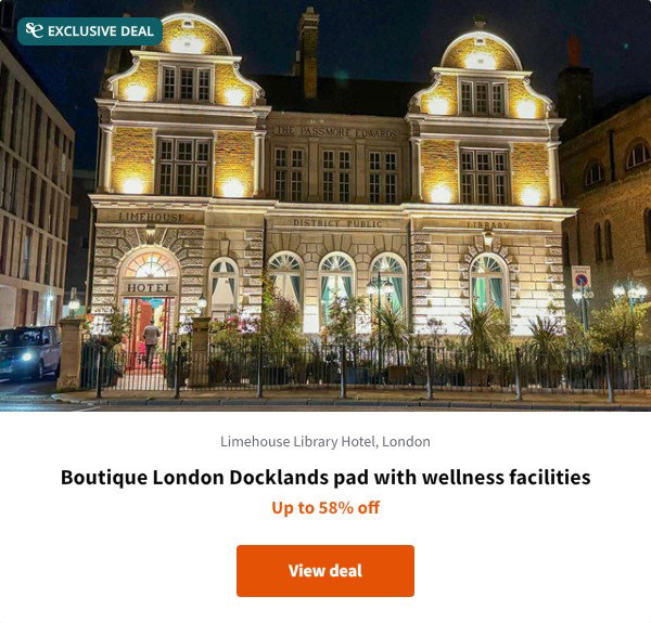 Boutique London Docklands pad with wellness facilities