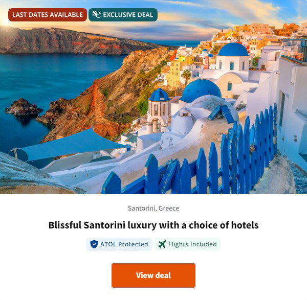 Blissful Santorini luxury with a choice of hotels