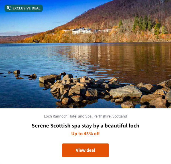 Serene Scottish spa stay by a beautiful loch