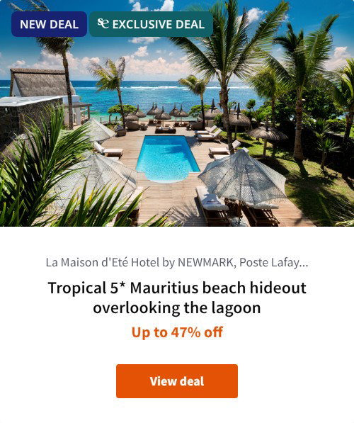 Tropical 5* Mauritius beach hideout overlooking the lagoon