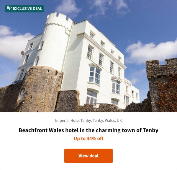 Beachfront Wales hotel in the charming town of Tenby
