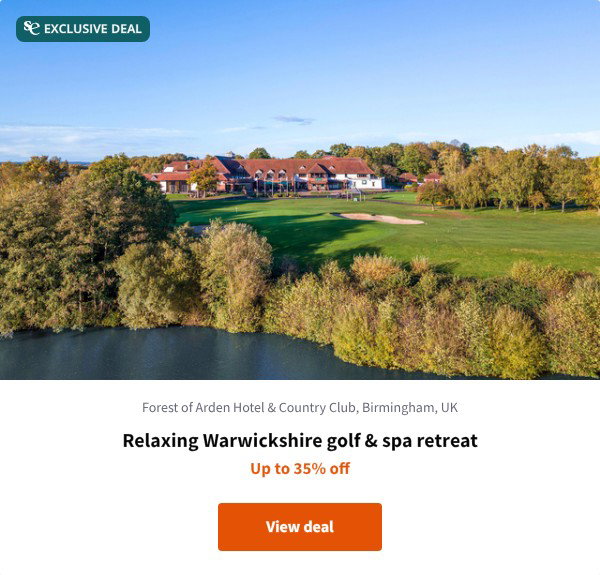 Relaxing Warwickshire golf & spa retreat