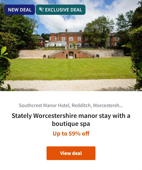 Stately Worcestershire manor stay with a boutique spa