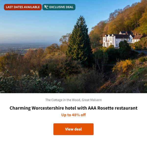 Charming Worcestershire hotel with AAA Rosette restaurant