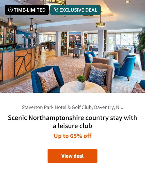 Scenic Northamptonshire country stay with a leisure club
