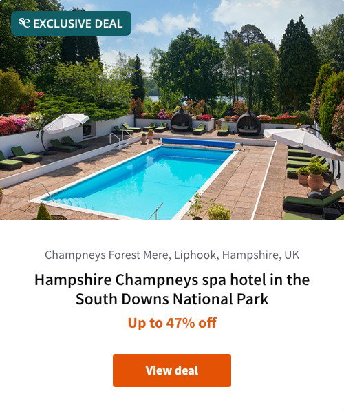 Hampshire Champneys spa hotel in the South Downs National Park