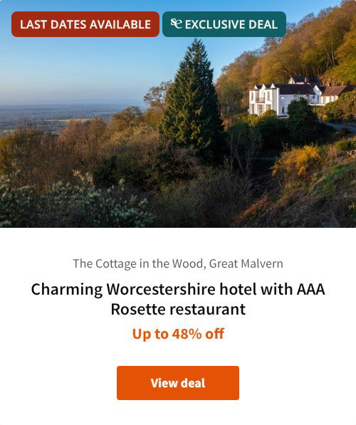 Charming Worcestershire hotel with AAA Rosette restaurant