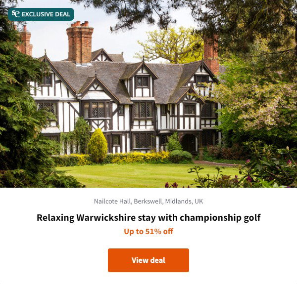 Relaxing Warwickshire stay with championship golf