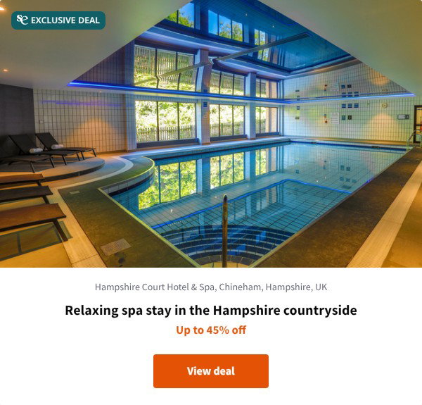 Relaxing spa stay in the Hampshire countryside