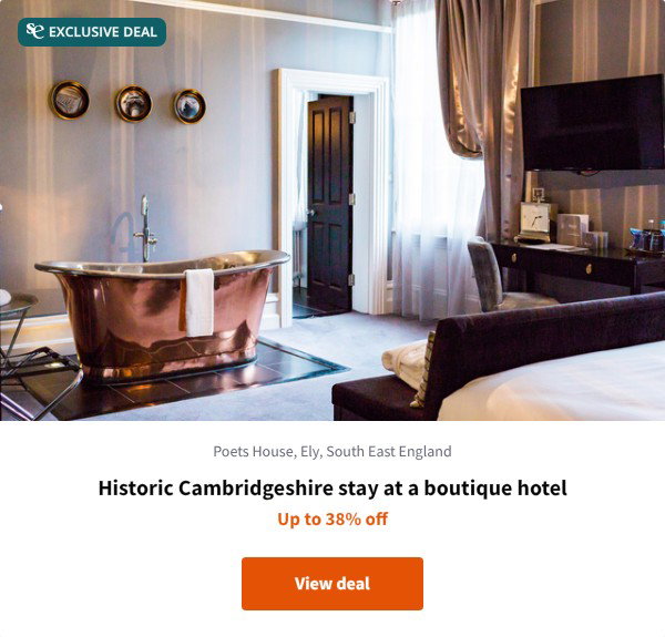 Historic Cambridgeshire stay at a boutique hotel