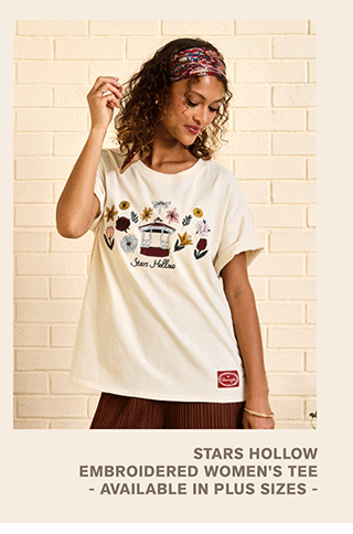 Stars Hollow Embroidered Women's Tee. Available in Plus sizes