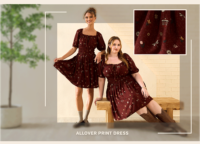 Allover Print Dress