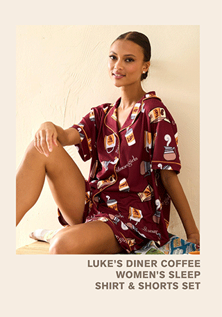 Luke's Diner Coffee Women's Sleep Shirt and Shorts Set